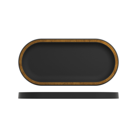 Copper/Black Utah Melamine Oval Tray 32 x 15cm