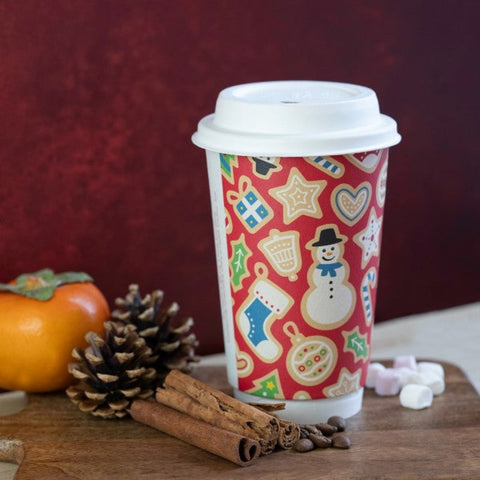 Vegware 16oz Compostable Double Wall Christmas Cup