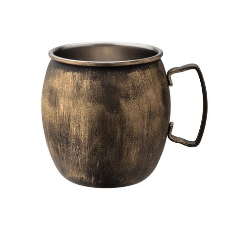 Bronze mug with a handle on a white background