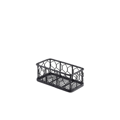 Genware Rectangular Black Wire Basket 14 x 7 x 5.5cm