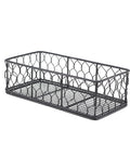 GenWare Rectangular Black Wire Basket 25 x 12 x 7.5cm