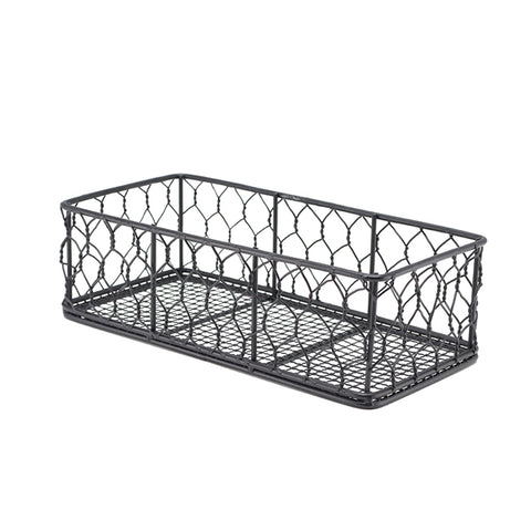 GenWare Rectangular Black Wire Basket 25 x 12 x 7.5cm