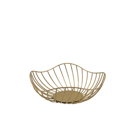 GenWare Lotus Leaf Gold Wire Basket 28.5 x 10cm