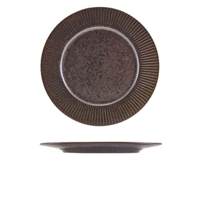 Terra Porcelain Black Fluted Winged Plate 26cm