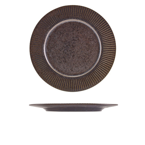 Terra Porcelain Black Fluted Winged Plate 26cm