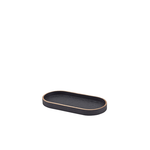 GenWare Oval Black Wood Veneer Tray 23 x 11cm