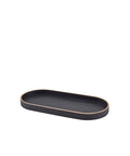 GenWare Oval Black Wood Veneer Tray 35 x 16.5cm