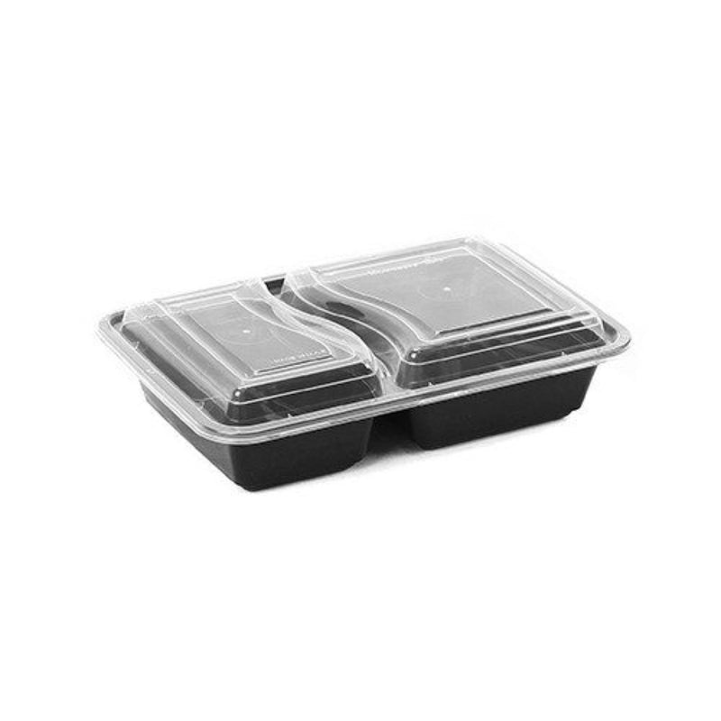 black-2-compartment-microwave-container-and-lid-150pk