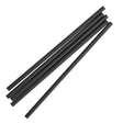 A bundle of black paper drinking straws.