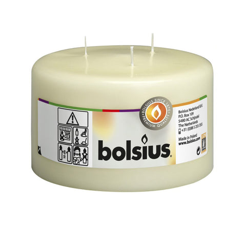 Bolsius Mammoth 3 wick Ivory Pillar Candle 100/150mm