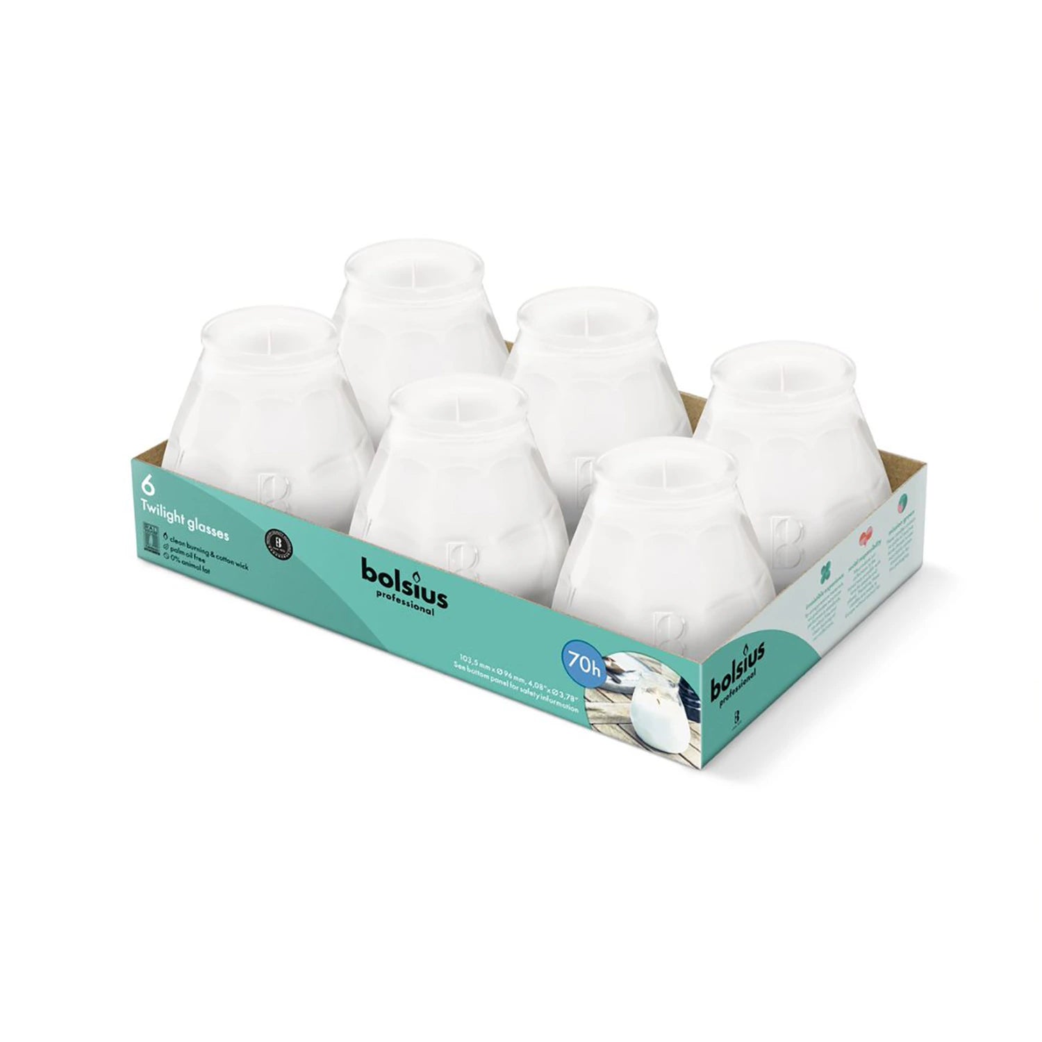 Twilight Lowboy Candles White - Pack of 6