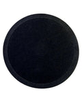 Black round plate on a white background
