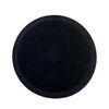 Black round plate on a white background