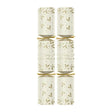 2 Christmas crackers with gold foil designs and 'Merry Christmas' text on a white background.