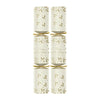 2 Christmas crackers with gold foil designs and 'Merry Christmas' text on a white background.