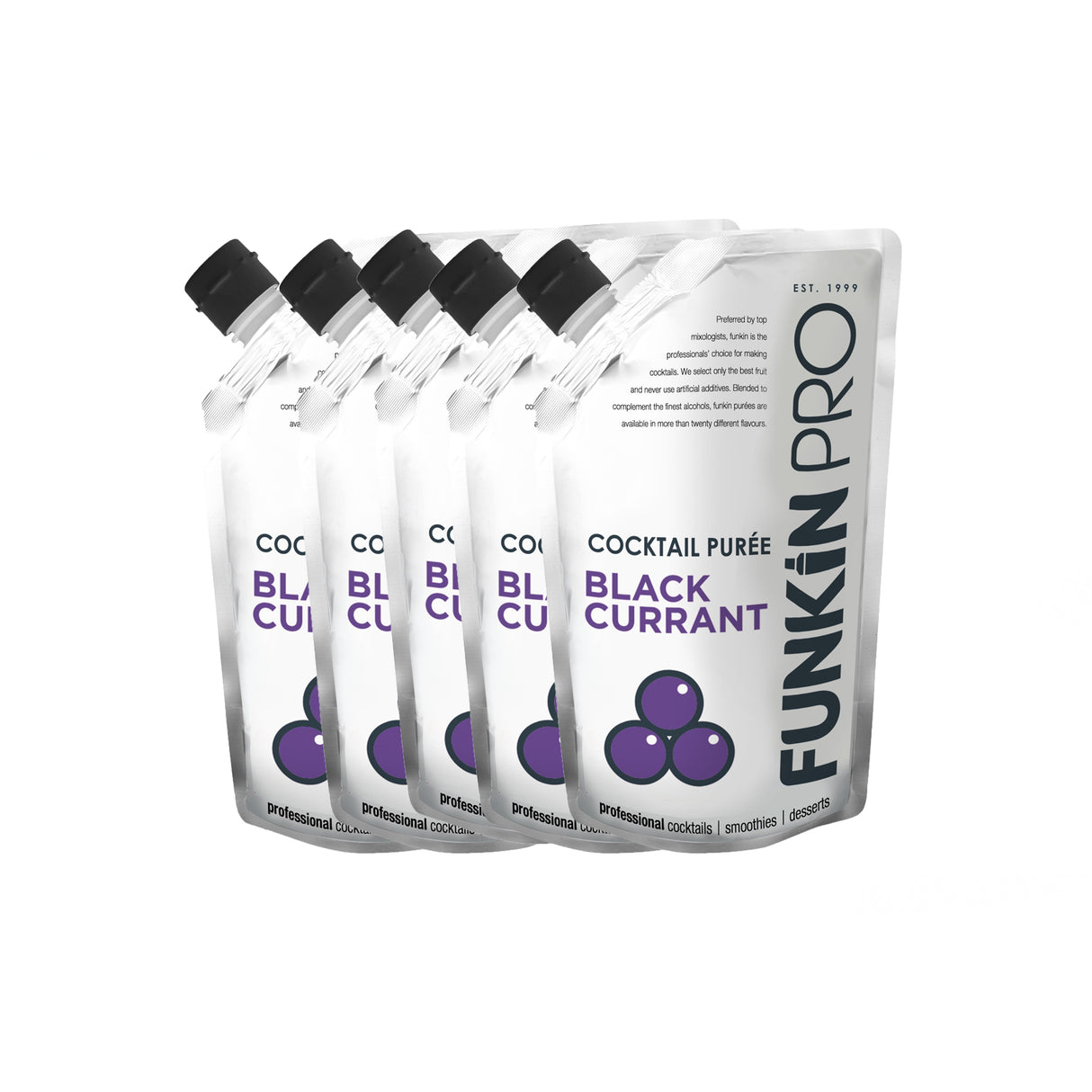 5 pouches of funkin blackcurrant puree