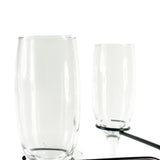 glasses in a cocktail tree holder 
