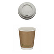 Brown paper cup with a white lid on a white background, featuring the 'edenware' brand.