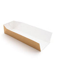 10″ Kraft Compostable Hot Dog Tray