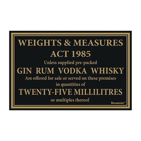 25ml Spirit Measures Notice