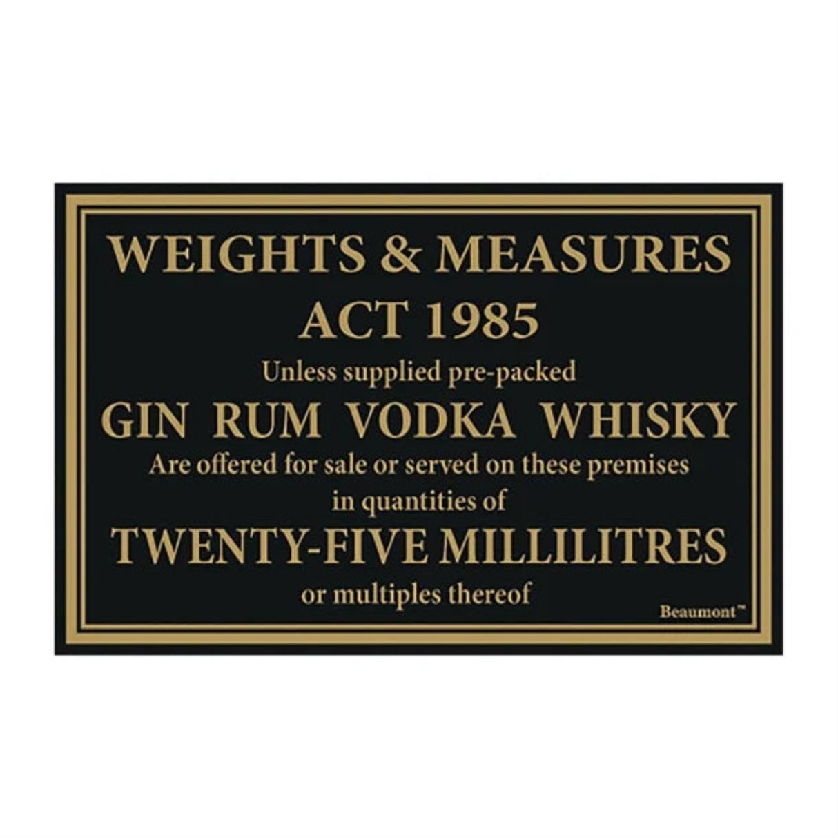 35ml Spirit Measures Notice