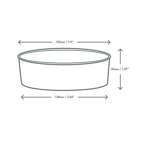 Measurement chart of a cylindrical container with dimensions labeled.