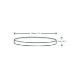 Measurement chart of a circular object with dimensions labeled