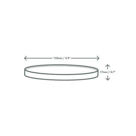 Measurement chart of a circular object with dimensions labeled