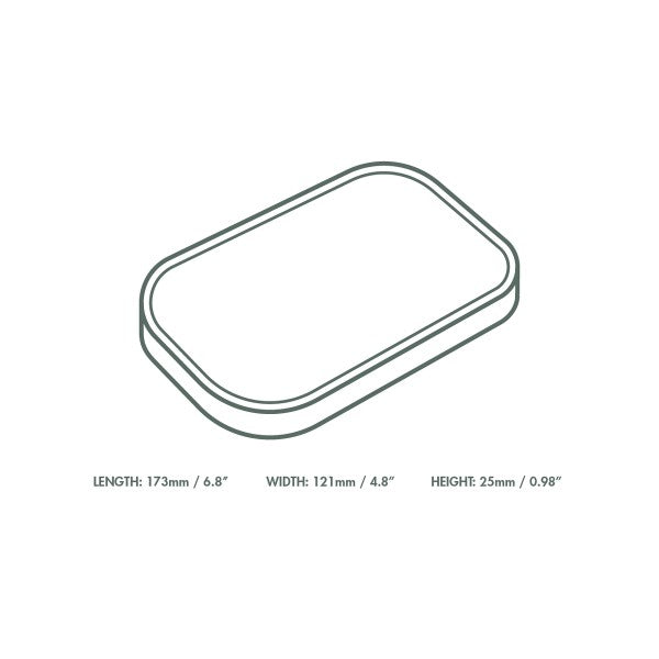 dimensions drawing for a white lid