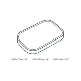 dimensions drawing for a white lid