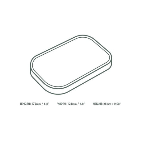 dimensions drawing for a white lid