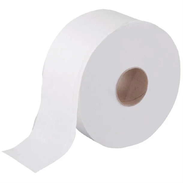 White toilet paper roll on a white background