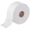 White toilet paper roll on a white background