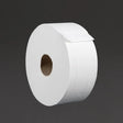 White toilet paper roll on a dark background