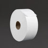 White toilet paper roll on a dark background