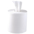 Roll of white paper towels on a white background