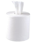 Roll of white tissue  on a white background