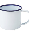 Enamel Mug White with Blue Rim