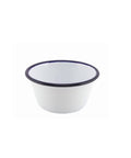 Enamel Round Pie Dish White & Blue 26cm