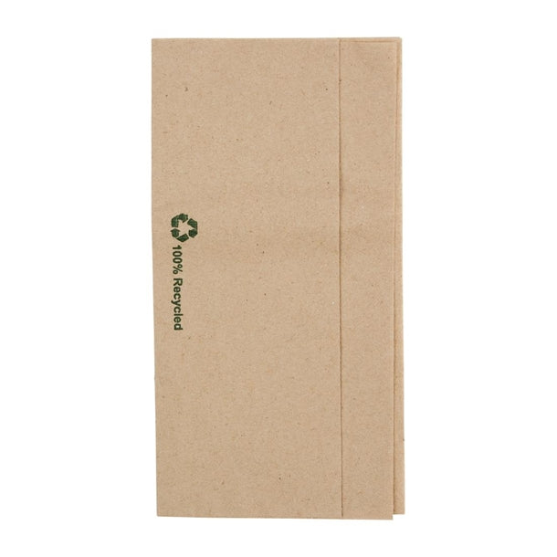 Kraft paper notebook with '100% Recycled' text and logo on a white background