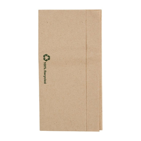 Kraft paper notebook with '100% Recycled' text and logo on a white background