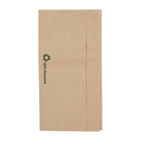 Kraft paper notebook with '100% Recycled' text and logo on a white background