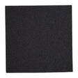Solid black square napkin on a white background
