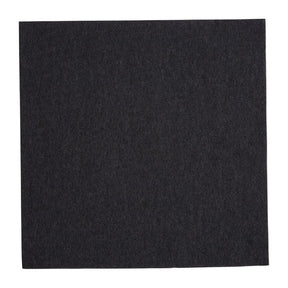 Solid black square napkin on a white background