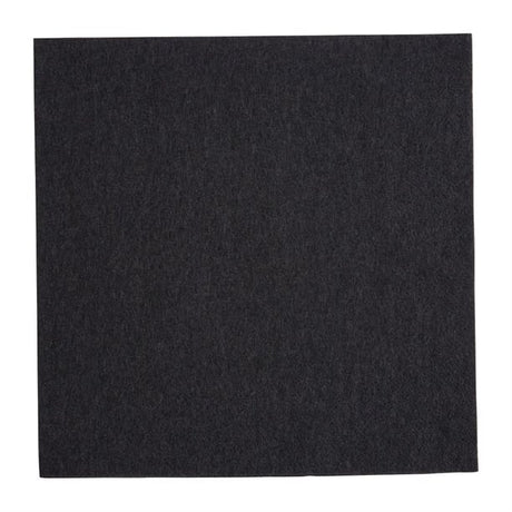 Solid black square napkin on a white background