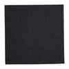 Solid black square napkin on a white background