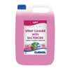 Pink spray cleaner with bactericide label on a white background