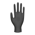 Black vinyl glove on a white background