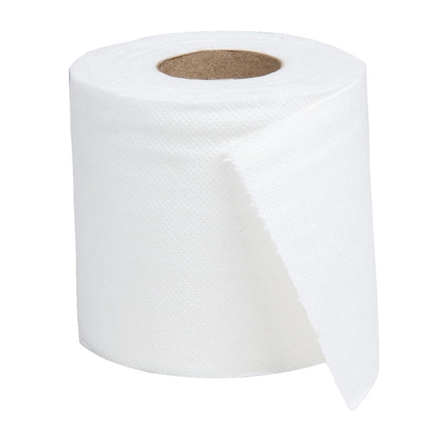 White toilet roll on a white background