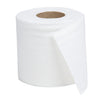 White toilet roll on a white background